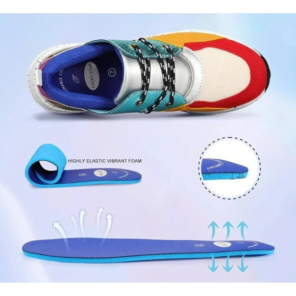 Women's High Heel Wedge Sneakers Fashion Cliff Platform Retro Shoes - Picture 5 of 9